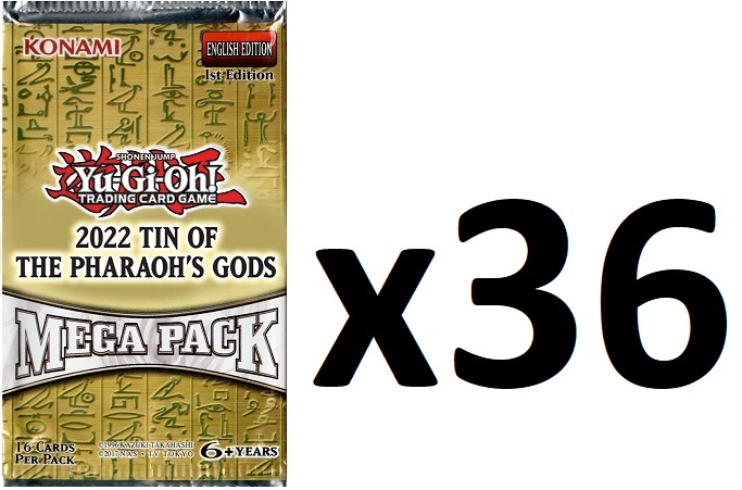 Yu-Gi-Oh 2022 Tin of the Pharaohs Gods Mega Pack 36ct Lot